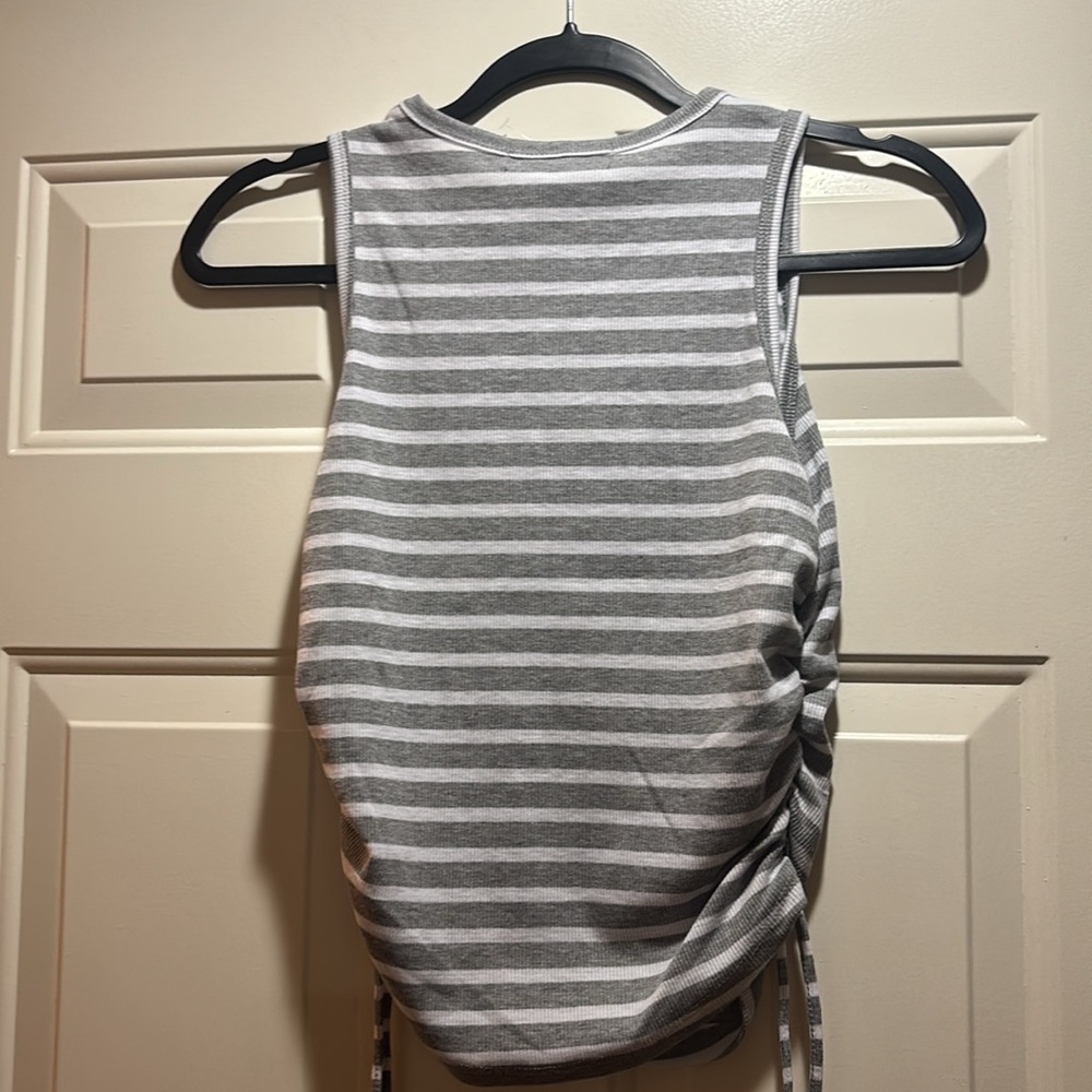 FADED ROSE SLEEVELESSStriped side Drawstring Tank Top - Picture 14 of 16